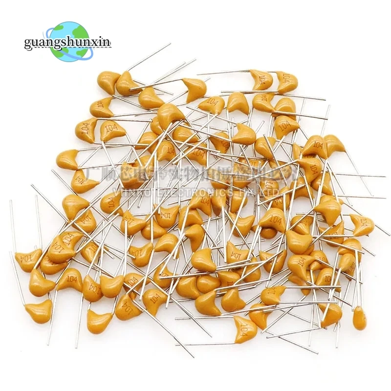 100pcs/lot Multilayer ceramic capacitor 50V (100~106) 10pF~10uF 102 103 104 105 22pF 47pF 68pF 1nF 10nF 100nF 0.1uF 1uF P=5.08mm