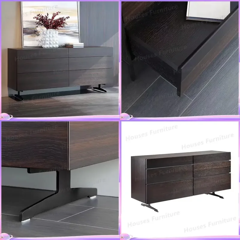 Modern Wooden Shoe Cabinet 6 Drawer Storage Organizer Entryway Bench Furniture Light Luxury Sideboard Closet Rack Home Decor
