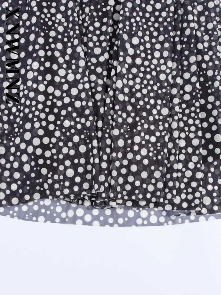 XNWMNZ 2025 novedad de verano señora elegante Sexy sin mangas Halter espalda descubierta vestidos largos moda de vacaciones mujer hombro boho vestido de lunares corbata