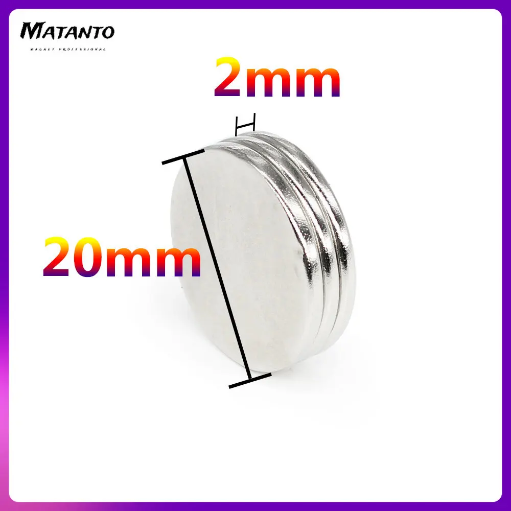 

5/10/15/20/30/50/100PCS 20x2 mm Round Search Magnet N35 Permanent Neodymium Magnets Disc 20x2mm Rare Earth Magnet Strong 20*2