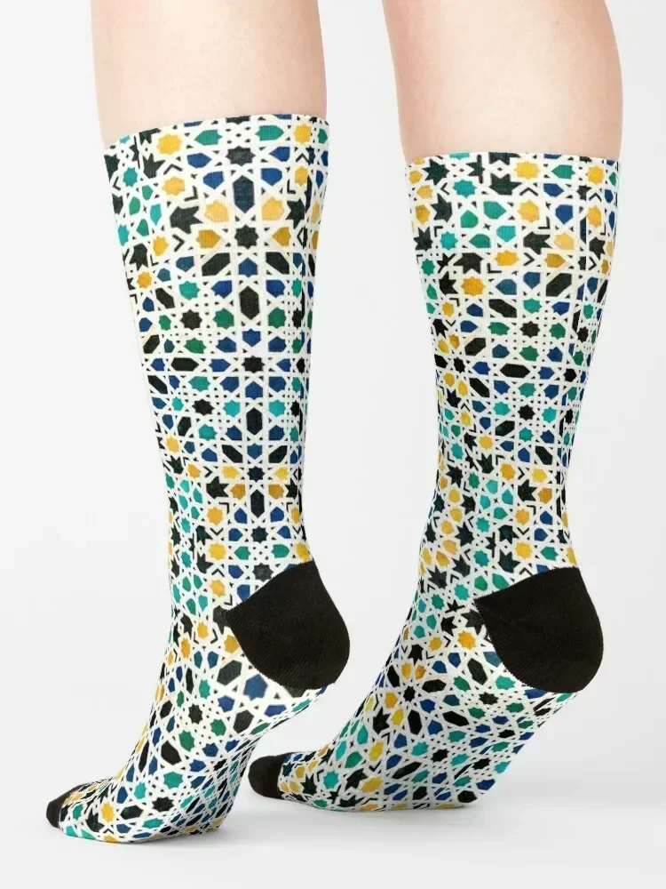 Alhambra tessellation Socks luxe New year's cartoon cycling Ladies Socks Men's
