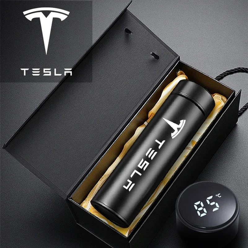 Smart Thermos Car Logo Color Temperature Car Travel Mug For Teslas Model 3 Model S X Y Style Roadster Invader Coil Mod WYE K80