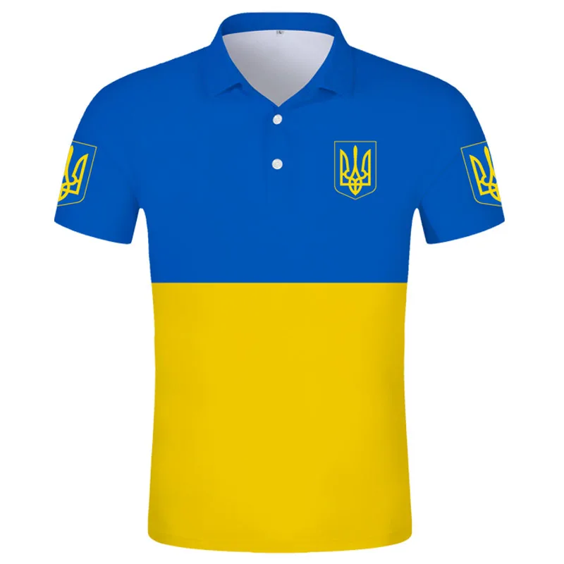 Ukraine Polo Shirt Diy Free Custom Made Name Number Ukr Polo Shirt Nation Flag Ukrainian Country Ukrayina Print Photo Clothes