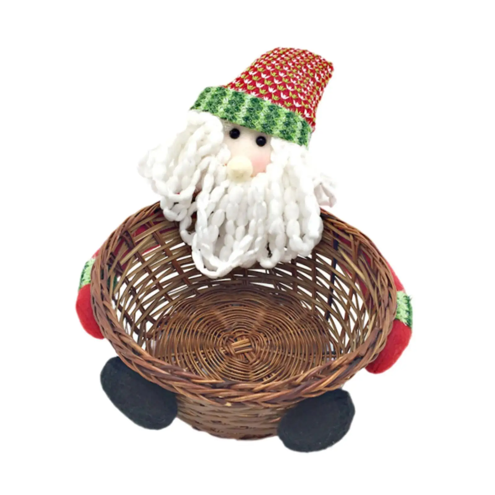 Christmas Candy Storage Basket Xmas Snack Container Table Decor Cute Gifts Basket Santa Claus Candy Basket for Home Festival