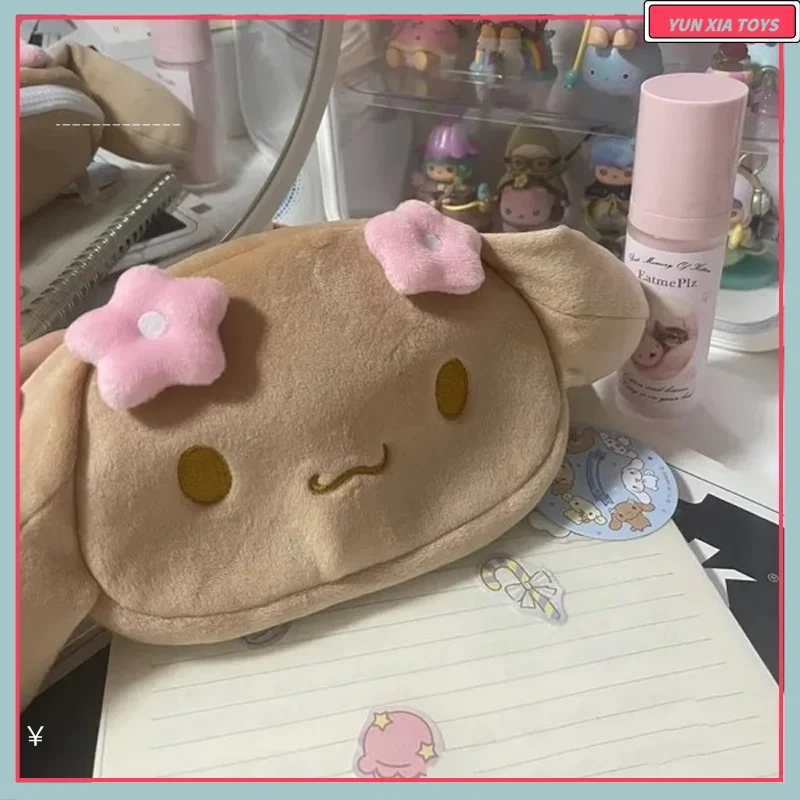 

Sanrio Japanese Cute Mocha Makeup Bag Pen Bag Brown Cinnamoroll Makeup Bag Desktop Storage Stationery Bag Gift
