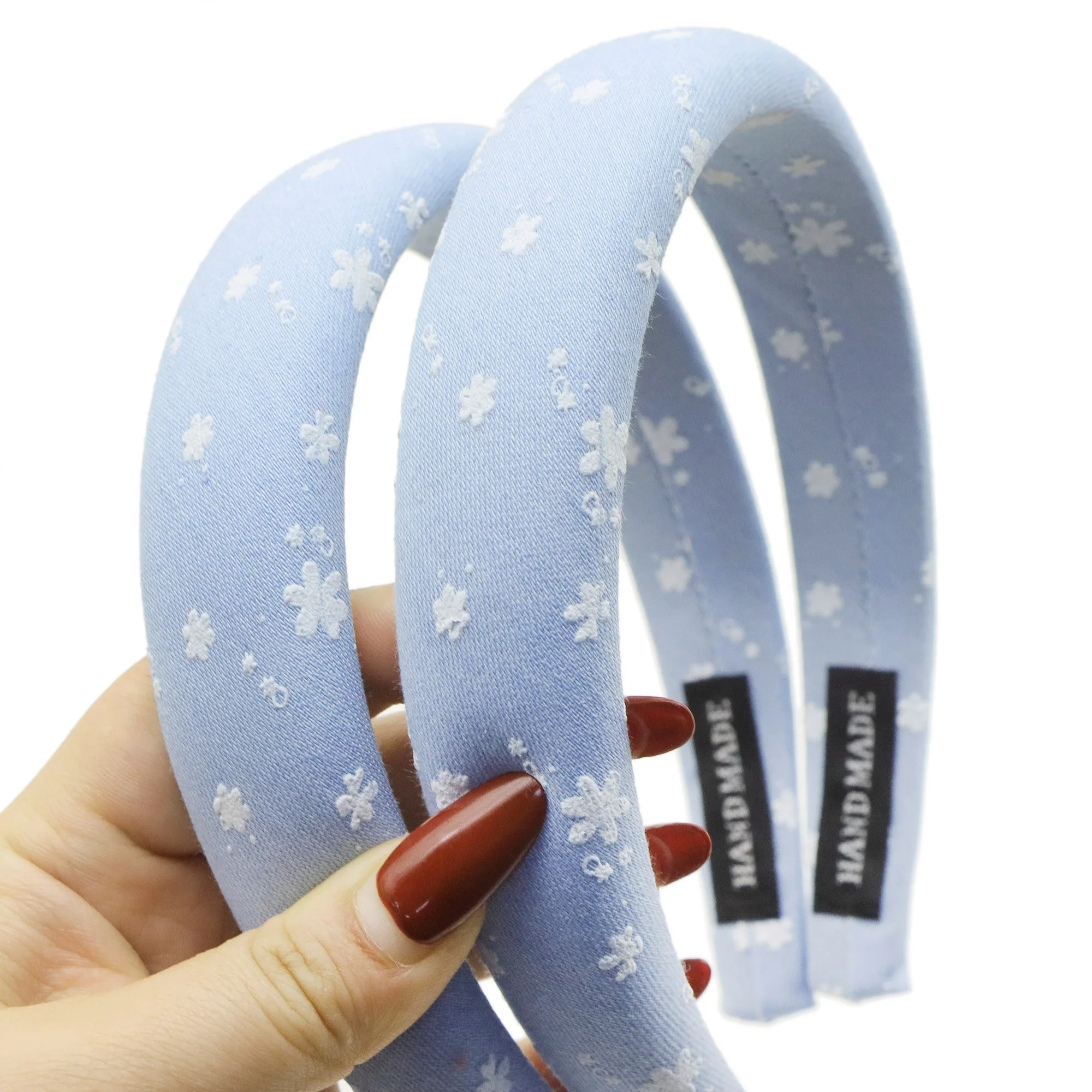 

1Pc Offset Printing Denim Flower Hair Accessory Headband Decoration Casual Hair Accessory For Normal Hair Style,
