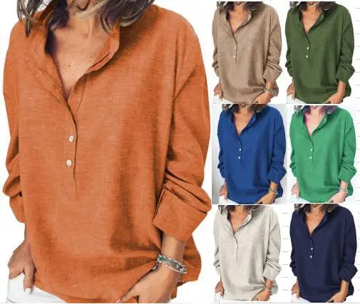 

202 Casual Faion Long Sve Women's irt Tirt Comfortable Soft Camere Blend Ladies' Busin irt Office Wear