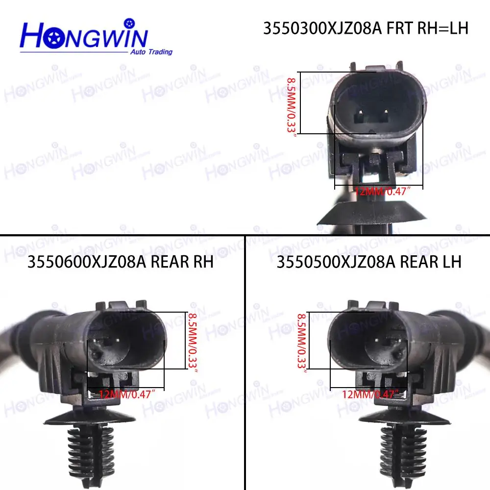 1/2/4PCS Front Rear LH RH Wheel Speed ABS Sensor For GreatWall C50 3550300XJZ08A 3550500XJZ08A 3550600XJZ08A