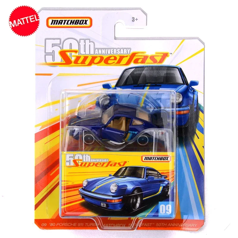 Original Mattel Matchbox Car 50th Anniversary Super Fast \'80 Porsche 911 Turbo GBJ48 Vehicle Toys for Boys Collection Kids Gift