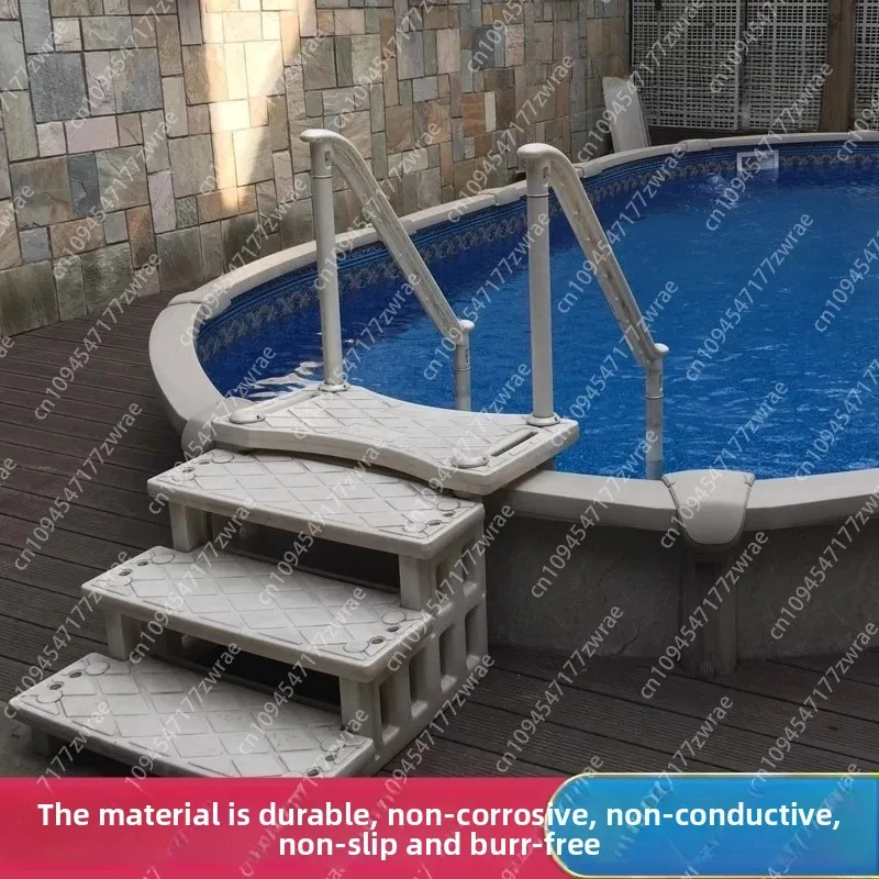

Thickened Footboard Ladder for Swimming Pool Entry, Anti-slip Blow-molded Double-sided Staircase