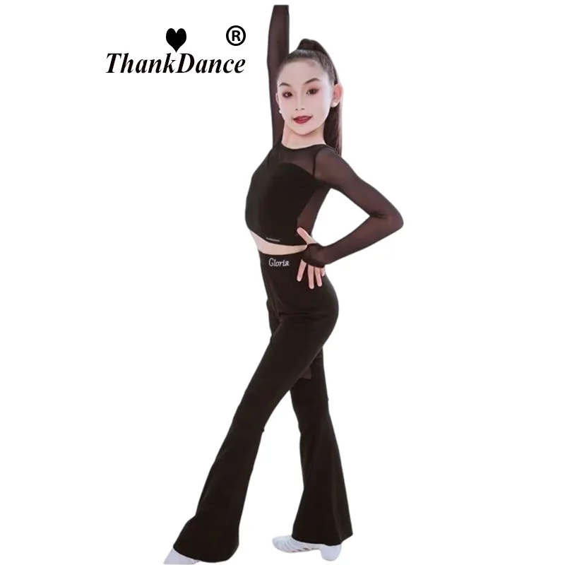 زي تدريب الرقص اللاتيني للفتيات، ملابس أداء للأطفال تشا تشا، ملابس ممارسة اللوائح المنافسة للأطفال للفتيات #5