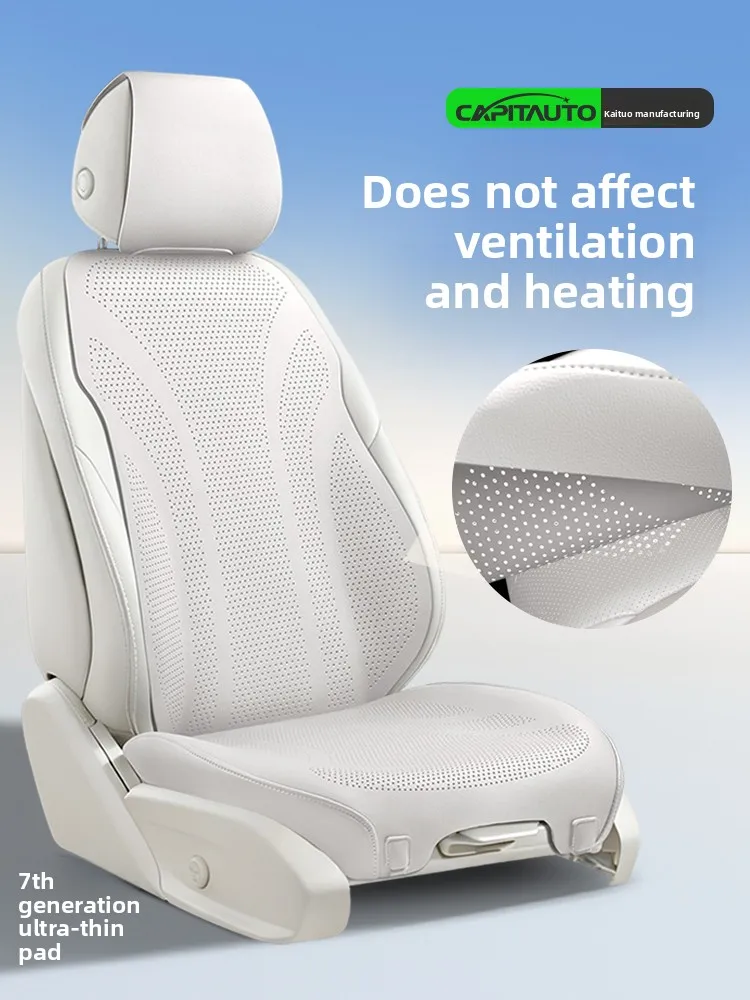 High Quality Perforated Nappa Leather Universal Car Seat Full Cover Breathable Luxury SUV Sedan Protection Car Seat Full Cover