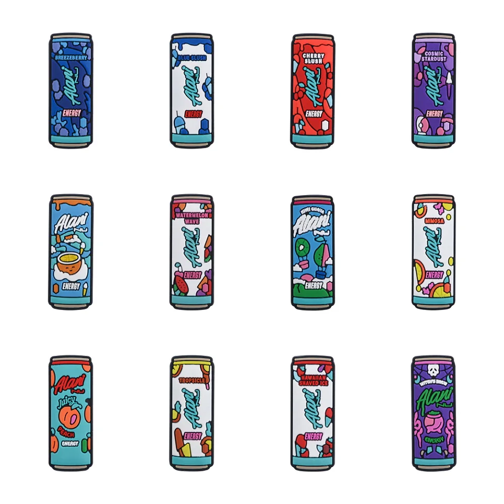 Summer Vibe Alani Energy Drink Shoe Charms Beverage Can Shoe Decorations For Sandals Shoe Pins Footwear Accessories Teens Adults