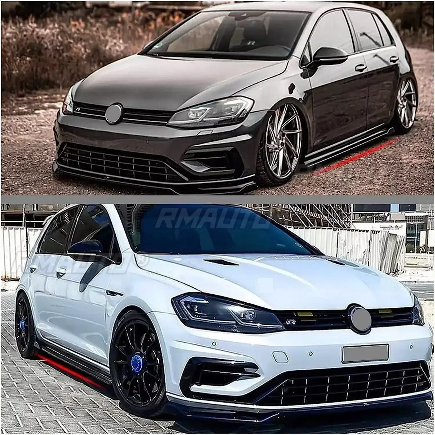 High Quality 2.2m Side Skirts Extension Rocker Splitters Diffuser Winglet Wings For VW GOLF MK7 MK7.5 GTI/GTD/R MODELS 2014-2019