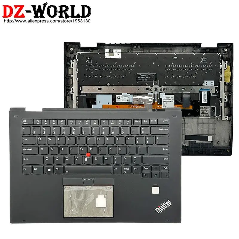 

US English Keyboard With Palmrest Upper Case Shell C Cover For Thinkpad X1 Yoga 2nd Gen Laptop 01HY808