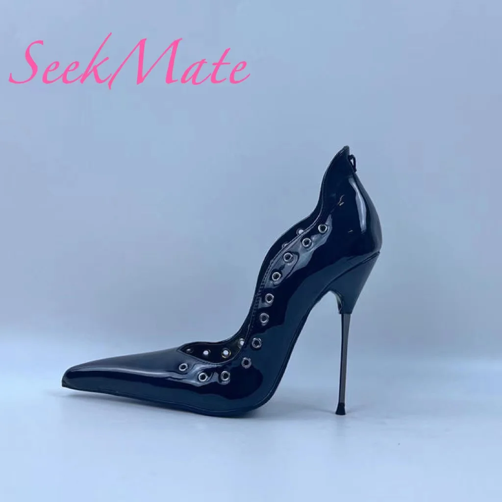 Seek Mate Space Heel Super High Heel 13.5CM Thin Heel High Heel Pointed Tailored High Heel Shoes European and American Men\'s and