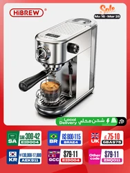 HiBREW 20Bar Semi Automatic Espresso Coffee Machine Temperature Adjustable Cold/Hot Super Slim Coffee Maker Cappuccino H10B