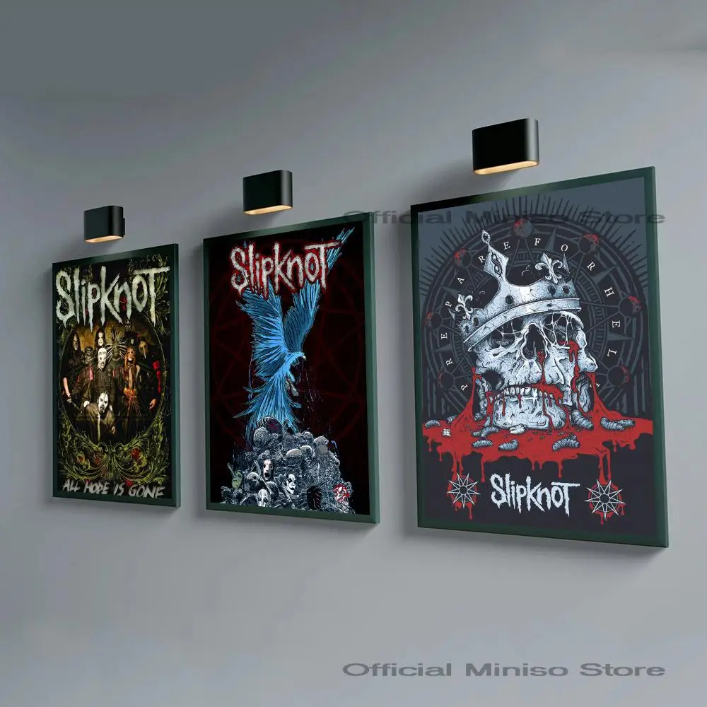 1pc Heavy Rock S-Slipknot Band Poster Self-adhesive Art Waterproof Paper Sticker Coffee House Bar Room Wall Decor