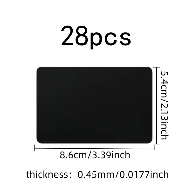 28 pcs 0.45mm Metal Business Card Blanks, Aluminum Smooth Surface and Durable Scratch Resistant, Multipurpose
