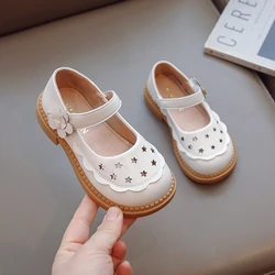 Girls Footwear Spring Autumn New Princess PU Leather Flats Soft-soled Loafer Single School Shoes for Kids Girls Zapatos De Niña