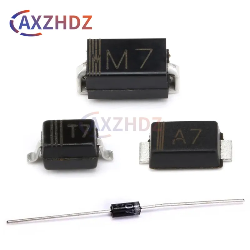 

100PCS 1N4007 IN4007 1N4007W 1N4007WS DO-41 M7 SMA DO214-AC SOD123FL SOD323 1A 1000V 1KV 4007 DIP A7 T7 D7 SMD Rectifier Diode