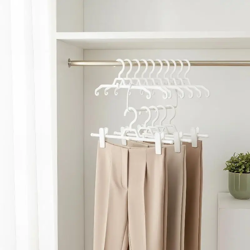 Non-slip Mark-Free Trouser Hangers For Hanging Trousers Skirts Durable Waterproof Rustproof Stackable Design Saves Space