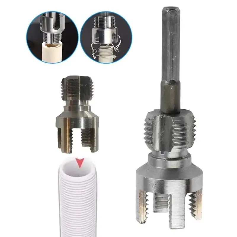 Double Purpose Pipe Threading Cutter Tool 3/4" Hexagonal Shank Plumbing D2RD