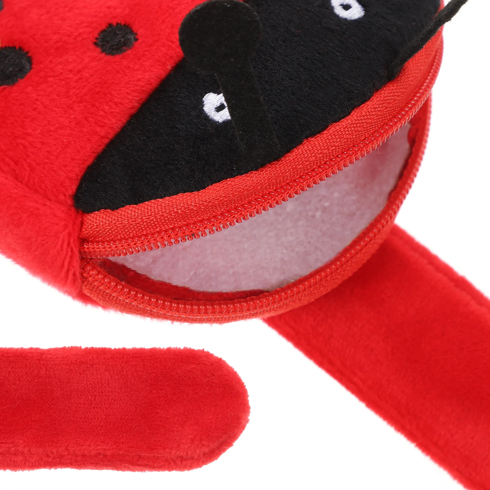 2 pièces blanc coccinelle sac à main claque Bracelets enfants bracelet en peluche Animal poche mignon flou jouet confortable Kawaii