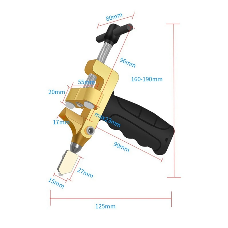 1Set Ceramic Tile Cutter Hand Tools 1-Piece Yellow Ceramic Tile Glass Cutter Metal+Plastic