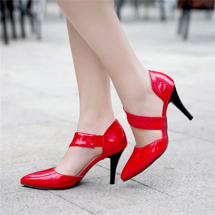 Big Size 11 12 13 14 15 high heels sandals women shoes woman summer ladies Rough heel buckles Toe Squarehead.