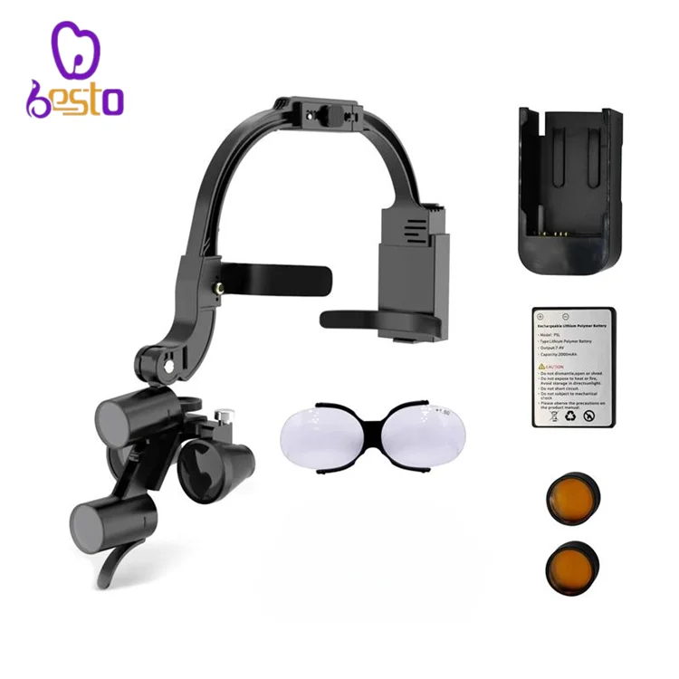 LED Light den tal Surgical Headlight Magnification Binocular  For Lab Equipment Headlamp  den tal  Loupes