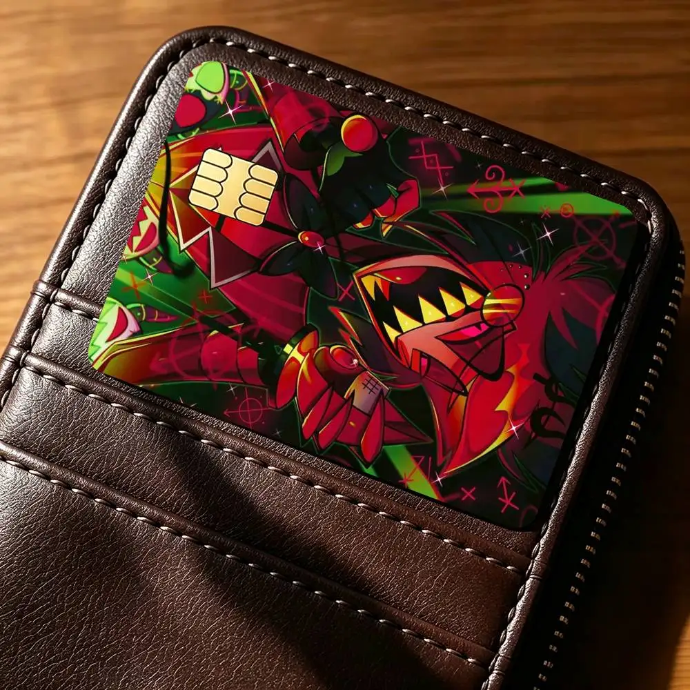 A-Animation Hazbin Hotel Alastor  Credit Card HD Stickers Game Card Decal Small Chip Waterproof Sticker Gift
