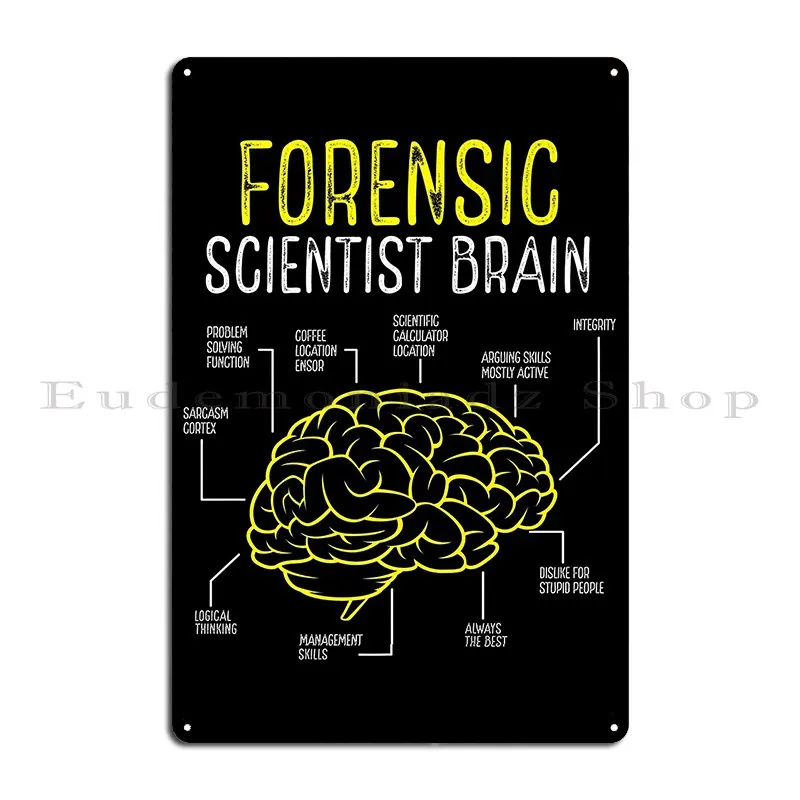 Forensic Scientist Brain Pathology Forensics Crimonology Metal Sign Retro Garage Wall Mural Cinema Designer Tin Sign Poster