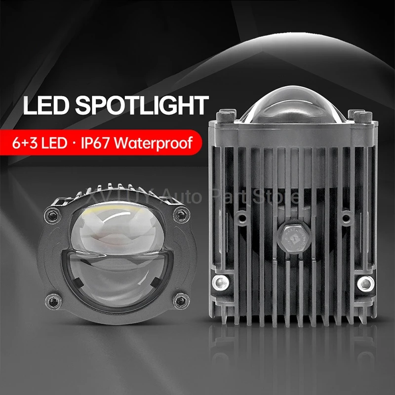 دراجة نارية LED المصباح عدسة ثنائية البؤرة 1.8 بوصة مصفوفة 50 واط عالية الطاقة الأضواء مقاوم للماء مدفع الصلب الصغيرة 12-80 فولت مريحة #1