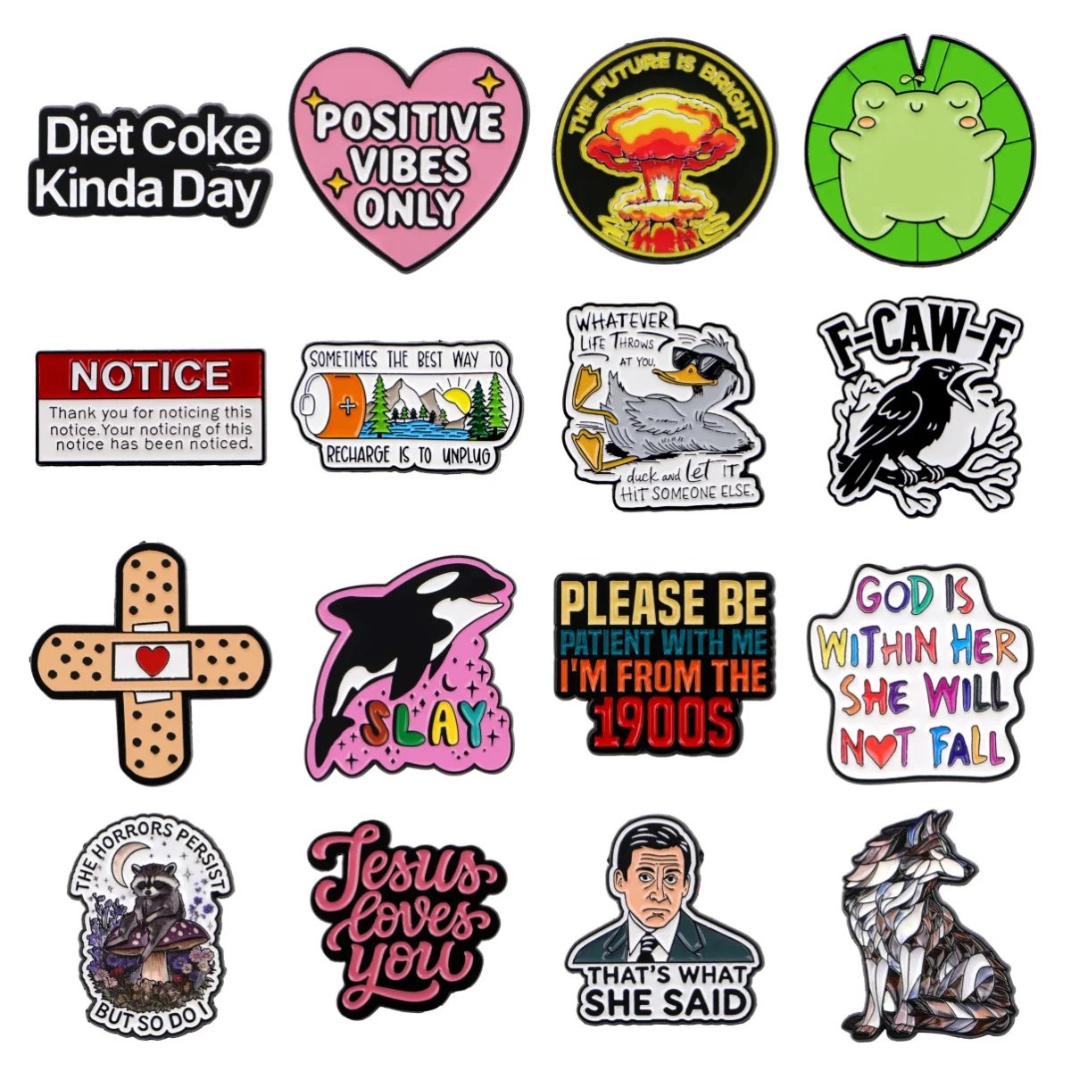 

Animal Quotes Enamel Pins Metal Brooches Wolf Lapel Pins Badges on Backpack Fashion Jewelry Clothing Accessories Toys Gifts