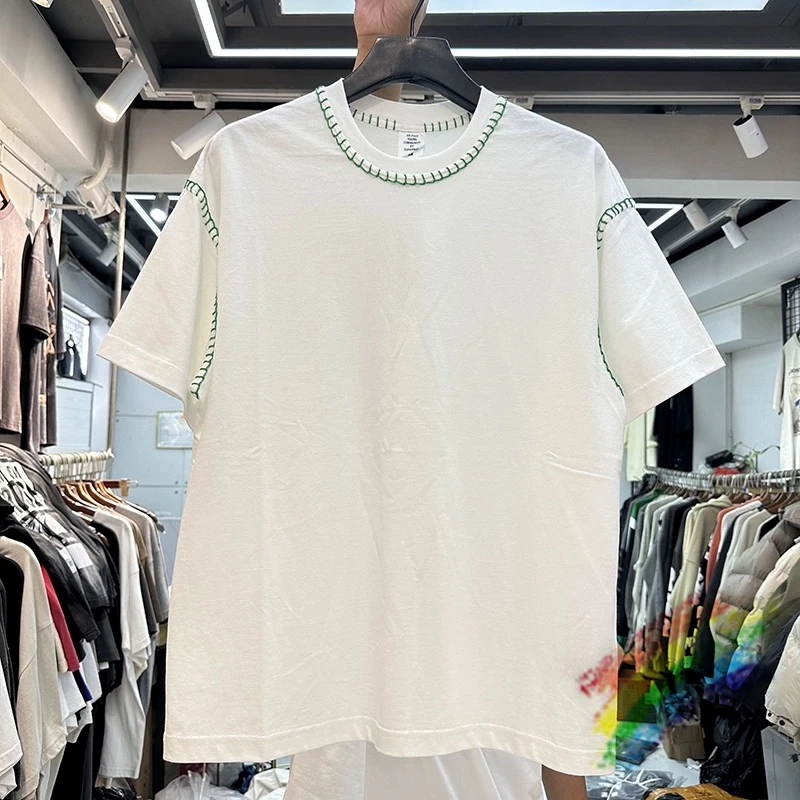 

Colorful Stitching Patchwork T Shirt Men Women High Quality Unisex Black White Tee Top T-Shirt