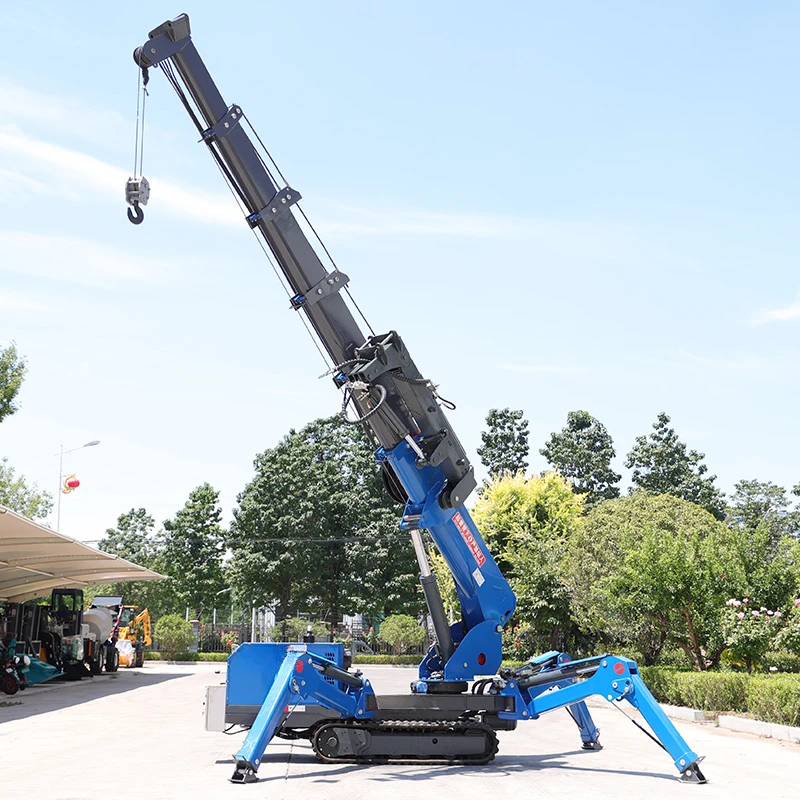 Working in Narrow Space Mobile Crane Assembly Wireless Boom Diesel Mini Crawrler Crane Price 8 Ton Fast Delivery Spider Crane