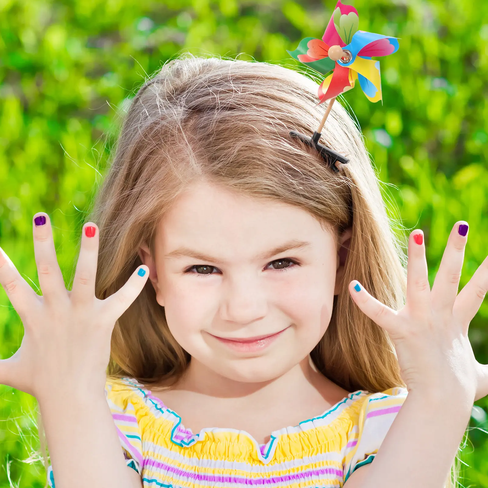 

20 шт. детских заколок-ветряных мельниц с уникальным прочным креплением, идеально подходят для улицы, декоративные аксессуары для волос для девочек