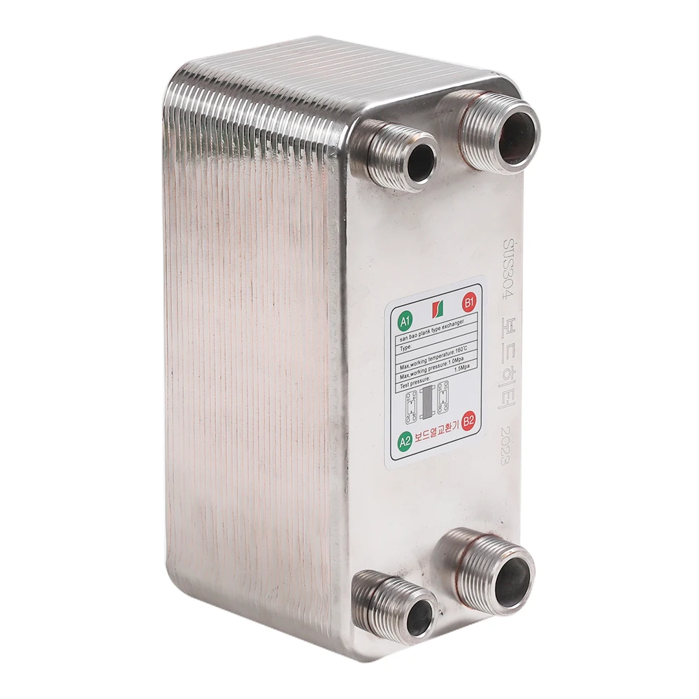 32 Plate Heat Exchanger Beer Wort Chiller Cooler SUS 304 Stainless Steel For Homebrew Cooling,Brazed Plate Type Water Heater
