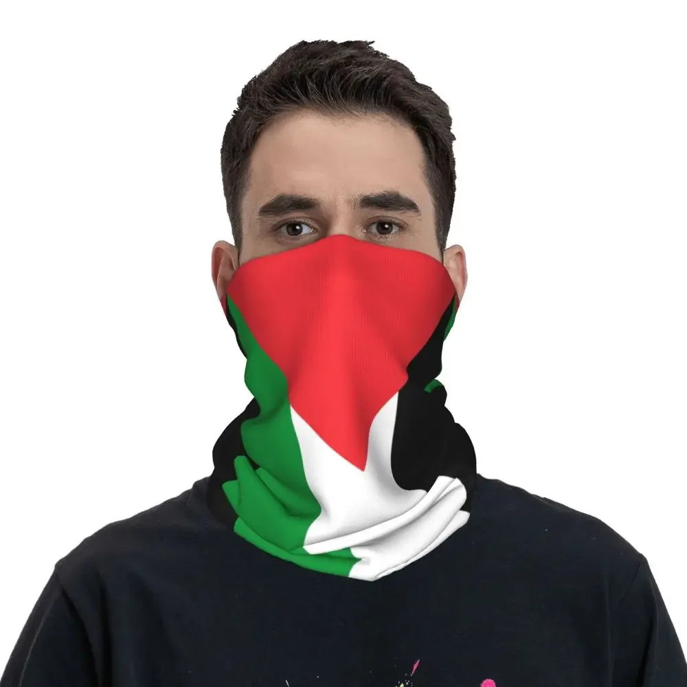 Palestine Flag Bandana Neck Gaiter Palestinian Hatta Kufiya Keffiyeh Pattern Tube Scarf Riding Cycling Unisex Windproof Headband