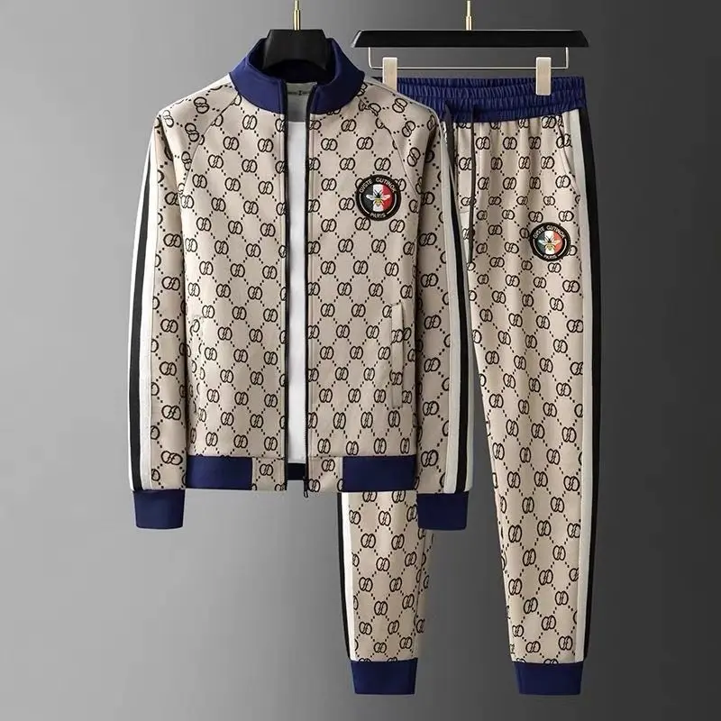 New stand up collar zipper set men's casual sports pants handsome long sleeved fashionable two-piece set - Image 5