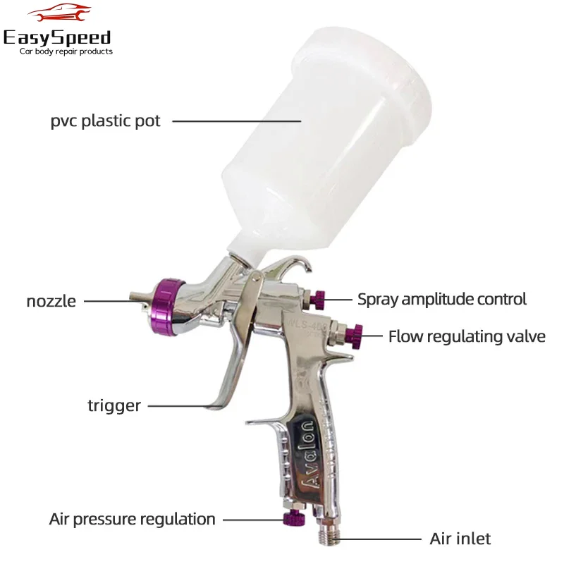 Taiwan Avalon WLS 400 Car Spray Gun Oil Based Varnish Spray 1.4mm Nozzle Pneumatic Spray Tool