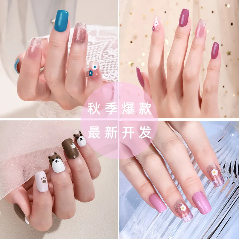 14 Finger New Stickers Nail Art Supplies Childlike Bear Cute Flowers Onion Powder Nail Sticker Full Sticker Free Shipping