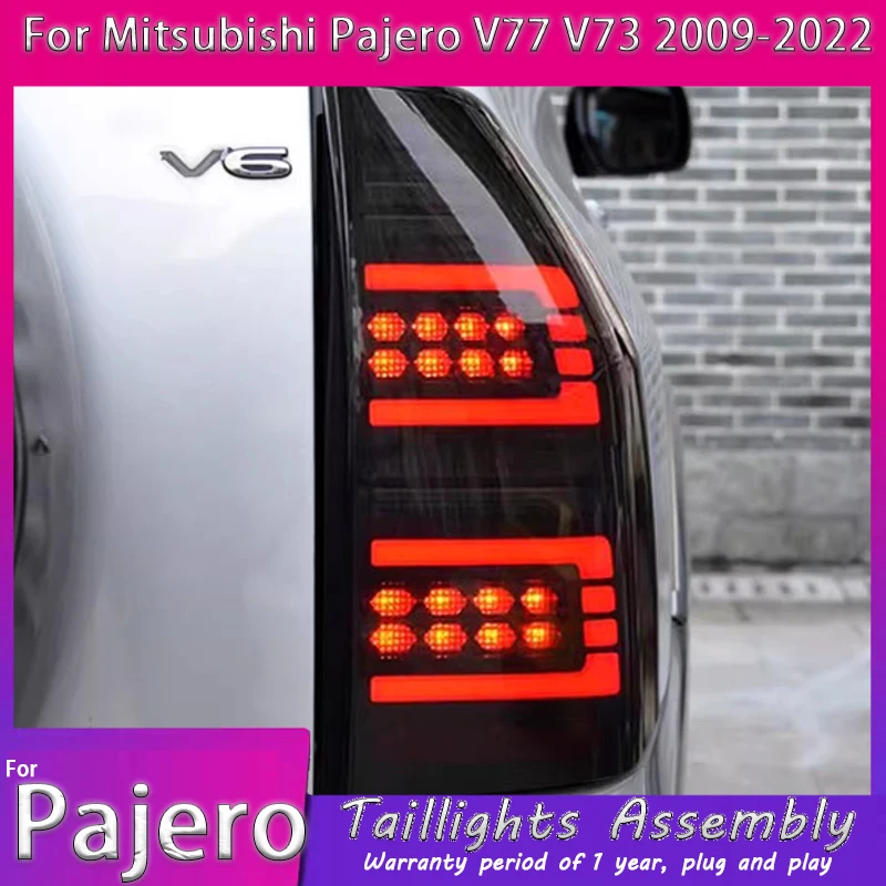 

Светодиодные задние фонари для Mitsubishi Pajero V73 V75 V77 2009-22, светодиодные задние ходовые огни, задний габаритный фонарь, динамический указатель поворота, противотуманные фары