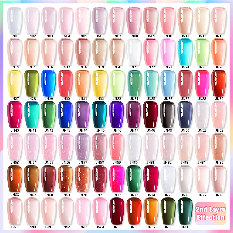 BORN PRETTY 30 Bottles Candy Colors Jelly Nude Gel Polish Set Nail Supplies Soak off UV LED Nails Gel Varnish for Spring Summer