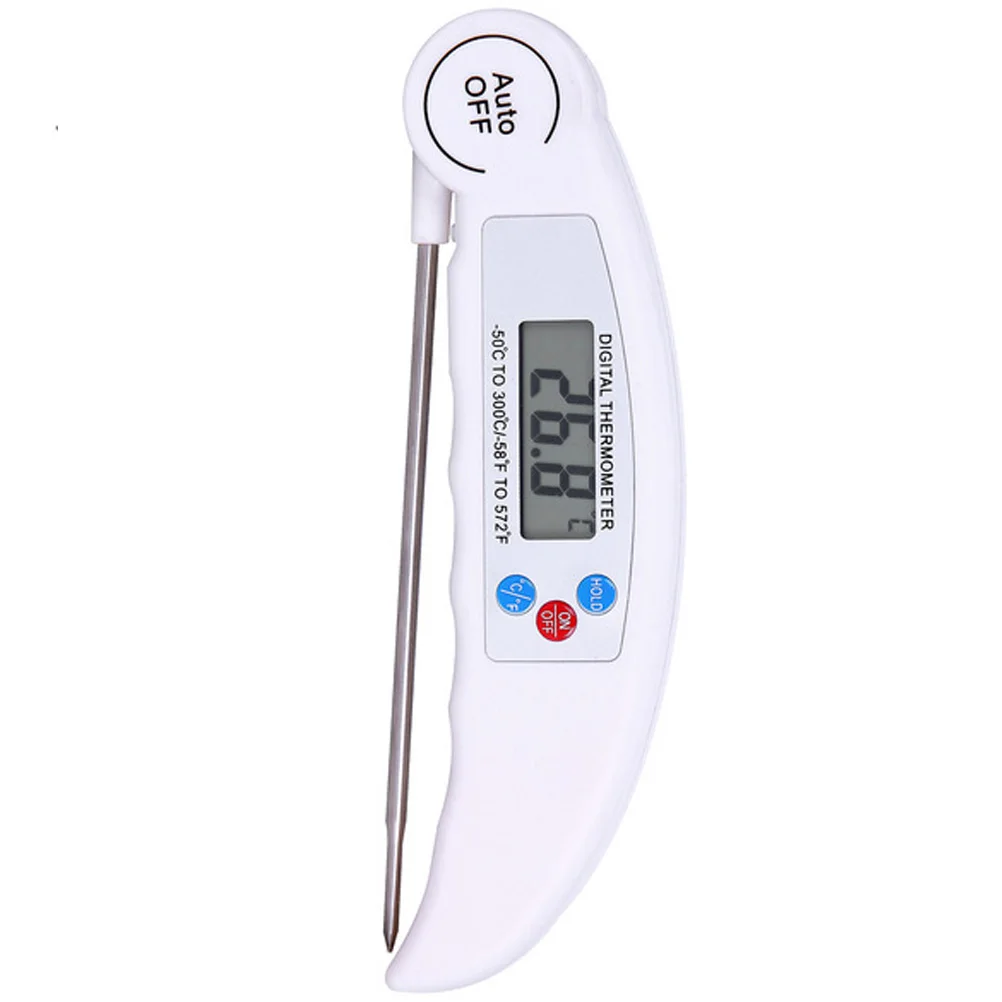 

Folding Dustproof Probe Thermometer -50℃ to 300℃ for Cooking BBQ Meat Kitchen Food Liquids Plastic Stainless Steel Gauge