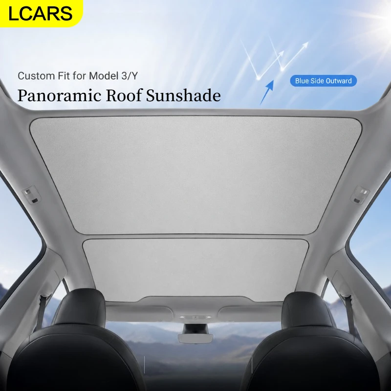 Lcars Is Suitable for the Snap-On Roof Sunshade of the 2021 to 2025 Tesla Model 3 Y Highland Juniper Models, Including Front and Rear Window Sunshades, Sunroof Sunshade Curtains, and a Storage Bag