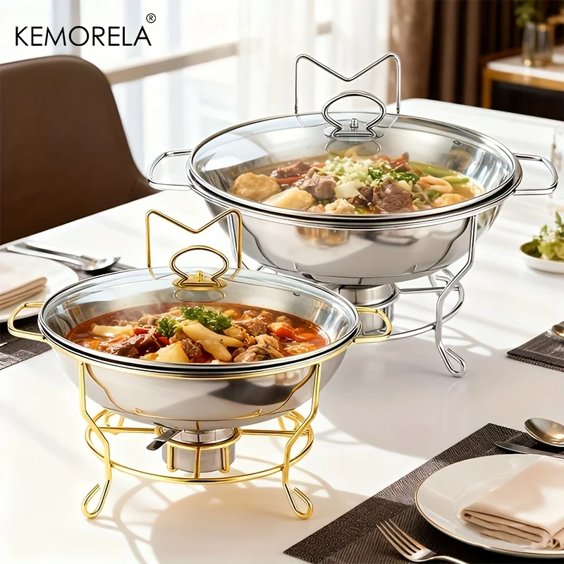 

Коммерческий подогреватель для шведского стола из нержавеющей стали с крышкой и подставкой для тарелок Прочный подогреватель еды для общественного питания и свадьбы