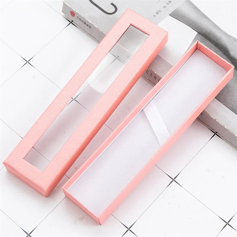 1 Piece Empty Pen Case Cardboard Case with Clear Window Pen Presentation Display Box