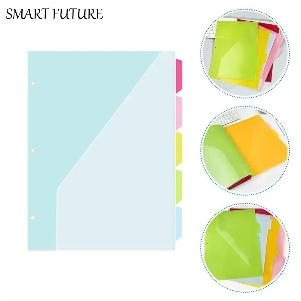 

5 шт., органайзер для документов, папки для индексных страниц с карманами и вкладками, цветные этикетки, разделители для переплетов, карманы, разделитель с 3 отверстиями